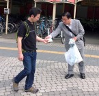 【四方山@道本部】『戦争させない』街頭行動を展開中!山上委員長も奮闘!!