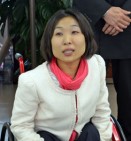 【本日の来局者】残念ながら次点となった=山崎めぐみ道議会議員候補